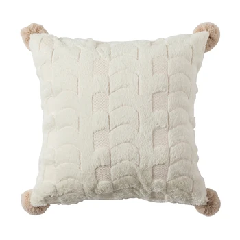 

45x45cm Cover Home Office Accessories Zipper Decorative Fashion Pillow Case Soft Plush Nordic Style Solid Car Sofa Reusable