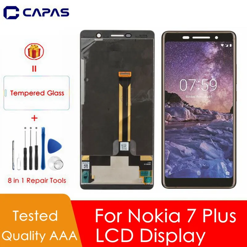 Качественный ЖК-дисплей AAA для Nokia 7 Plus панель сенсорного экрана 10 дигитайзер