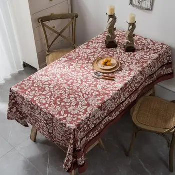 

Amercian Rural Flower and Bird Tablecloth Rustic Floral Print Rectangle Dining Table Cover Dust Proof Sheet Home Textile ZC123
