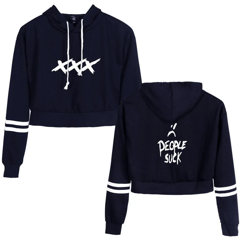 Модный принт sudadera xxtentacion толстовки с капюшоном женские укороченный топ рубашка пуловер Толстовка Revenge Harajuku одежда