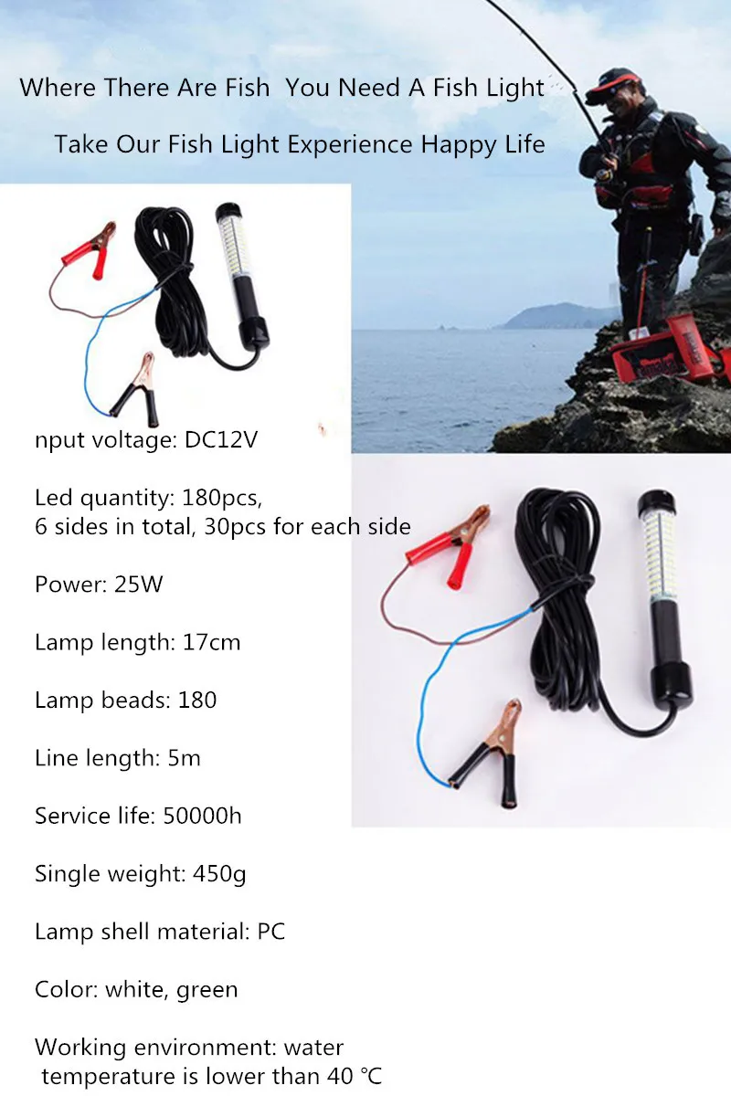 150W 100W LED Underwater Light Lamp 12V Waterproof For Submersible Night  Fishing Boat Outdoor Lighting Lure fish lamp Lights