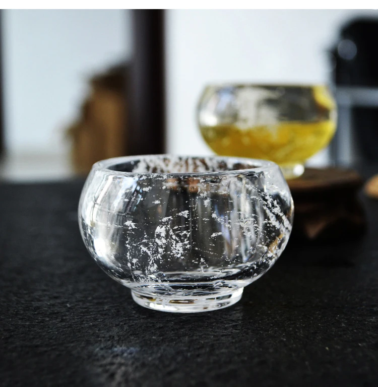 Натуральная кристаллическая минеральная Хрустальная чайная чашка с плавающими цветами прозрачный китайский чай кунг-фу утолщенный чайный набор ярмарка кружка 50 мл