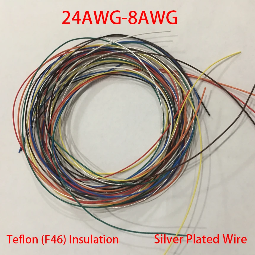 20AWG 1 5 мм OD 18AWG 6 Резина F46 PTFE Изоляция Посеребренная медь многожильный аудио кабель