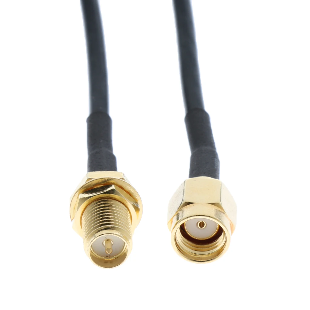 Antenna Adapter, RP SMA Male to RP SMA Female Extension Cable Connector for WiFi Wireless Router & Network Card (32.8feet)