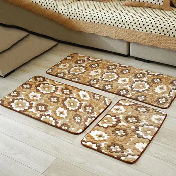 

3pcs Multifunctional Floor Mat Household Door Mat Water Absorption Bathroom Rugs Dustproof Kitchen Toilet Carpet Flowers Non-Sli