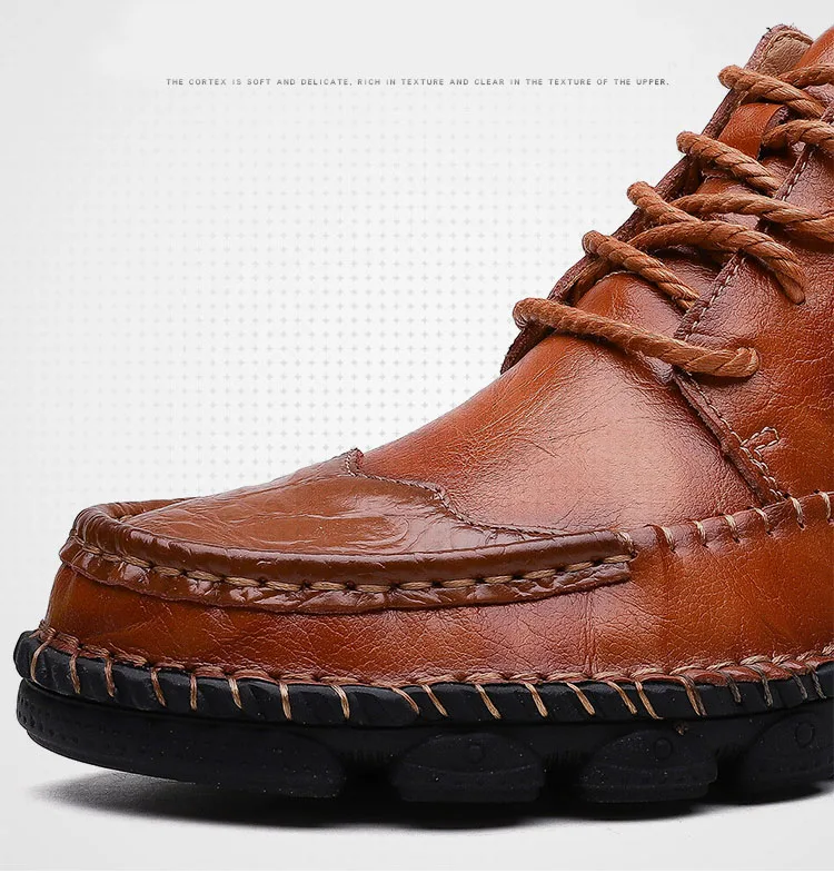 Reetene/зимние мужские ботинки из натуральной кожи; Водонепроницаемая Осенняя мужская Рабочая обувь; военные армейские ботильоны; повседневная обувь с круглым носком