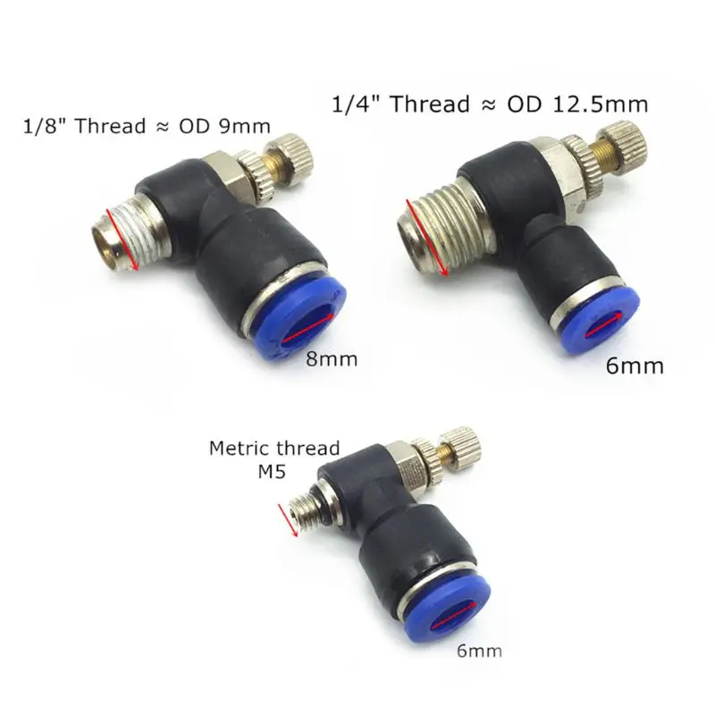 

Pneumatic Adjustable Air Pipe Quick Connector with Switch Throttle Speed Quick-Connect Connector Throttle Valve Speed Control Va