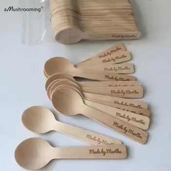 

Personalized Gift Dessert Spoons Honey Spoon Jam Spoons Engraved Personalised Gifts Wedding gift Party Wood Utensils Made By