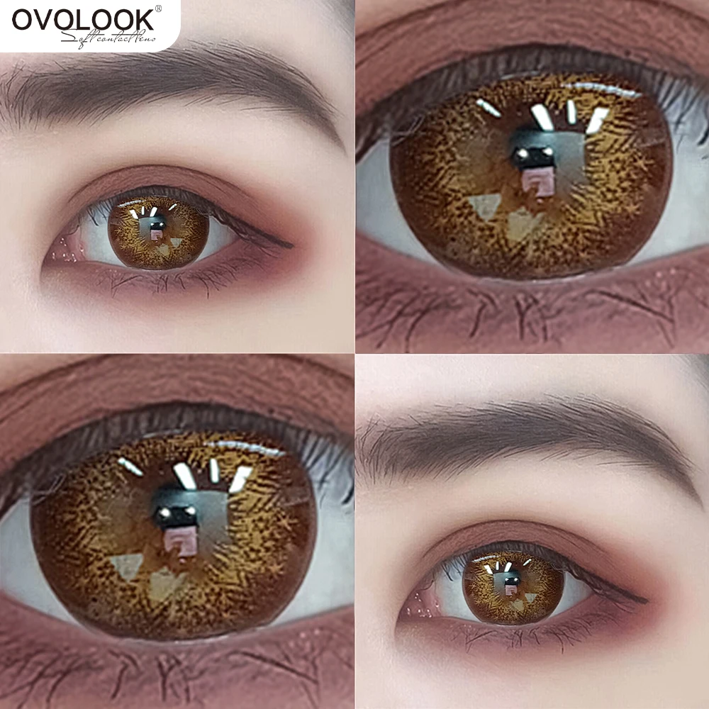 

OVOLOOK-1 Pair 2 Tone Series Contact Lenses Colored Lenses for Eyes Starlight Series Eye Color Lens Yearly Use (DIA:14.5mm)