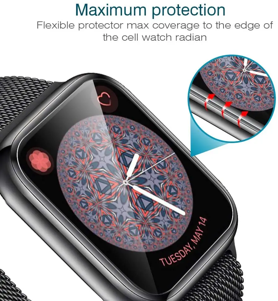 Screen protector for apple watch seies 5 4 3 44mm 40mm aplle iwatch 42mm 38mm Anti-Bubble Clear Film for apple watch accessories