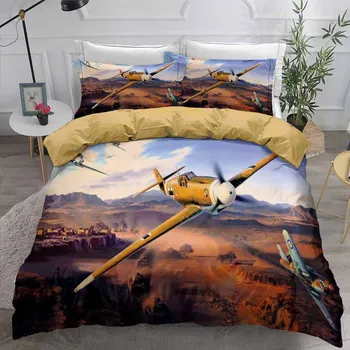 

Plane Desert Bedding Set Bedroom Decor Doona Quilt Cover Boys Men Gift Hypoallergenic 1PC Duvet Cover with Pillowcase Dropship