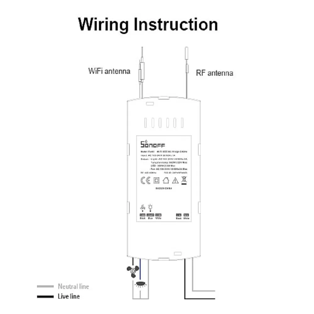  SONOFF IFAN03/RM433 Remote Control 433mhz Wifi Ceiling Fan Light Dimmer Speed Controller Smart Swit - 4000061338745