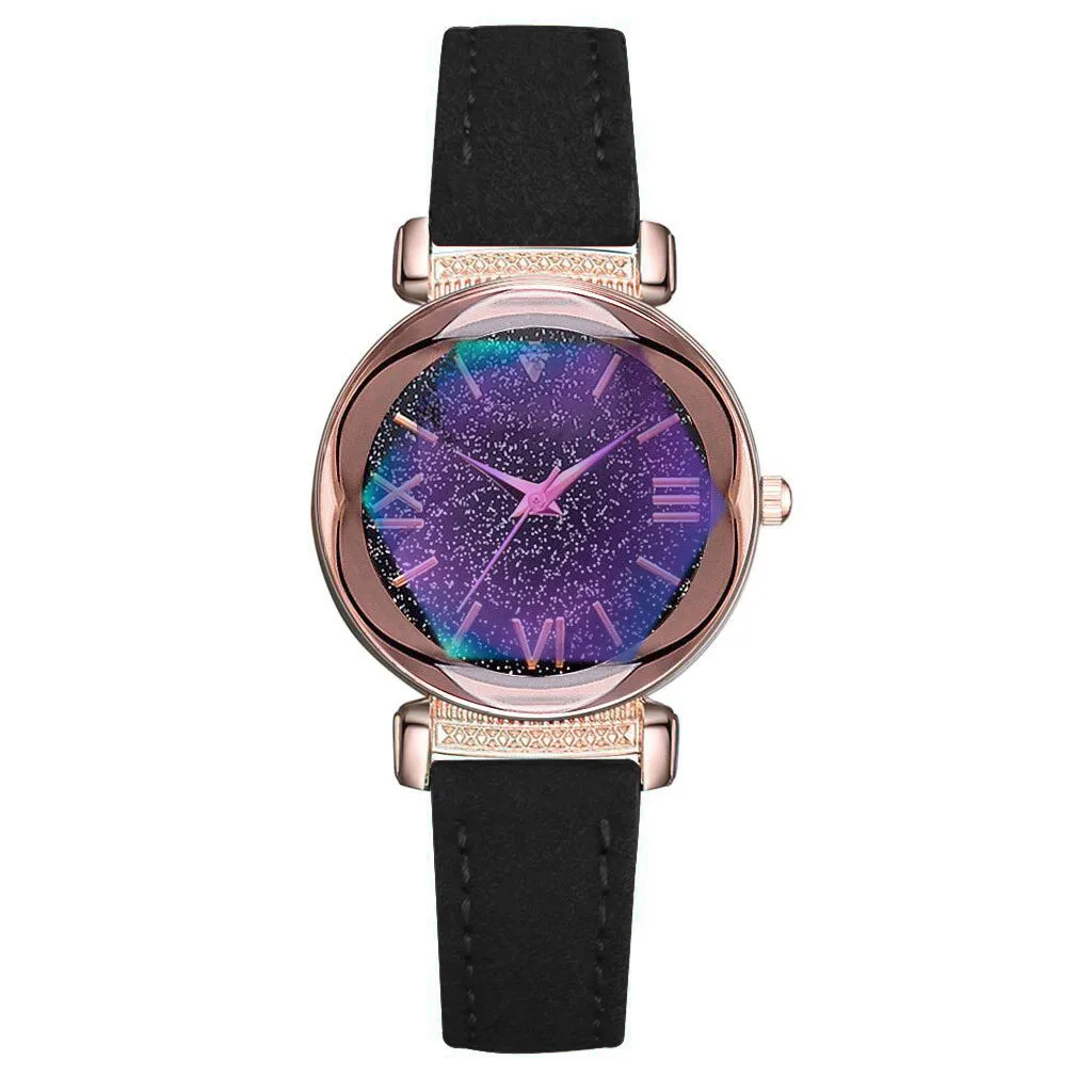 

Hot Sale Women Watches Fashion Leather Strap Dial Ladies Quartz Wristwatch Romantic Starry Sky Clock Gift Zegarki Damskie Fi