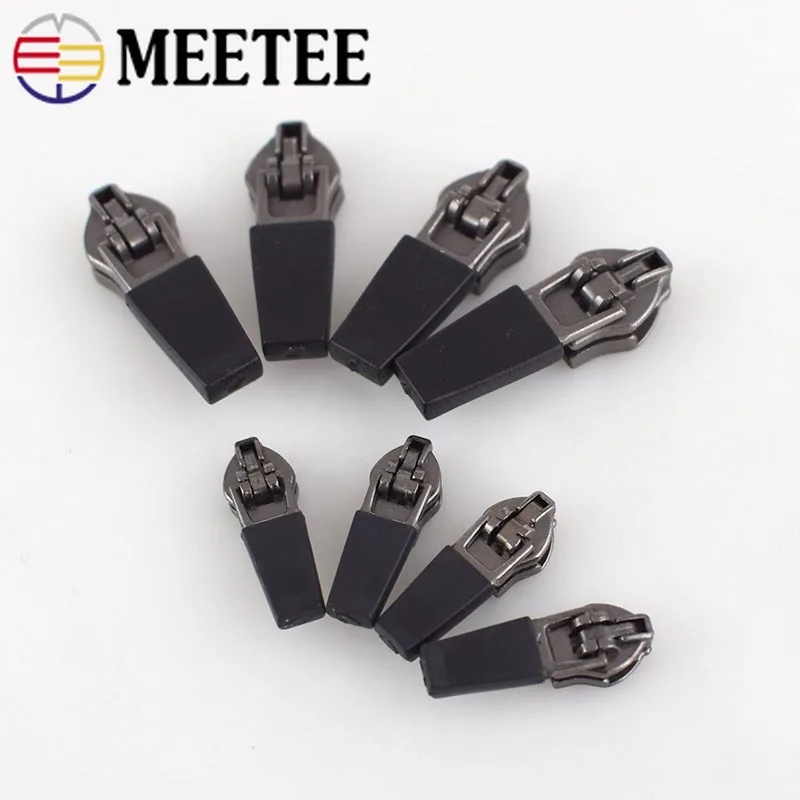 

Meetee 100pcs 3# 5# Anti-loading Waterproof Zipper Sliders Reverse Installation for Invisible Nylon Zip Bag Jacket Zip Head Pull