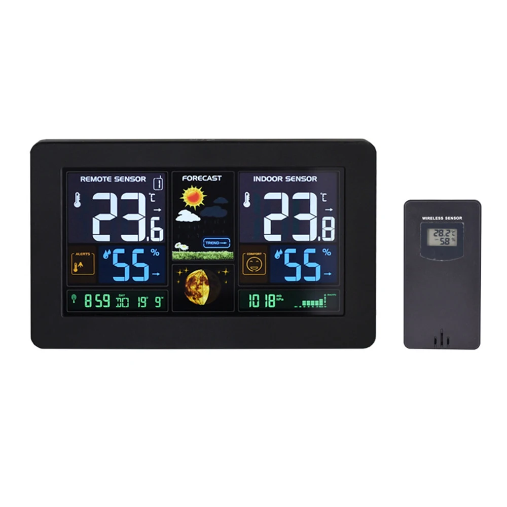 

Home Weather Station Weather Forecast Barometer Time Alarm Clock Wireless Indoor Outdoor Temperature And Humidity WiFi Timing