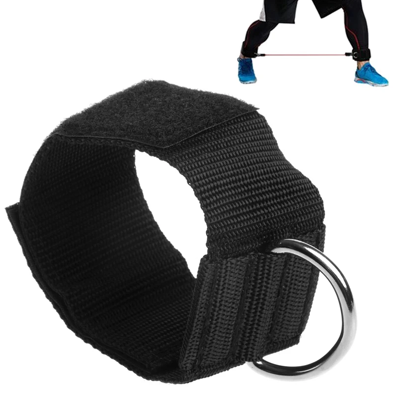 Weight Lifting Ankle WOOL PADDED D-Ring Pulley Cable Attachment Gym Leg Strap 