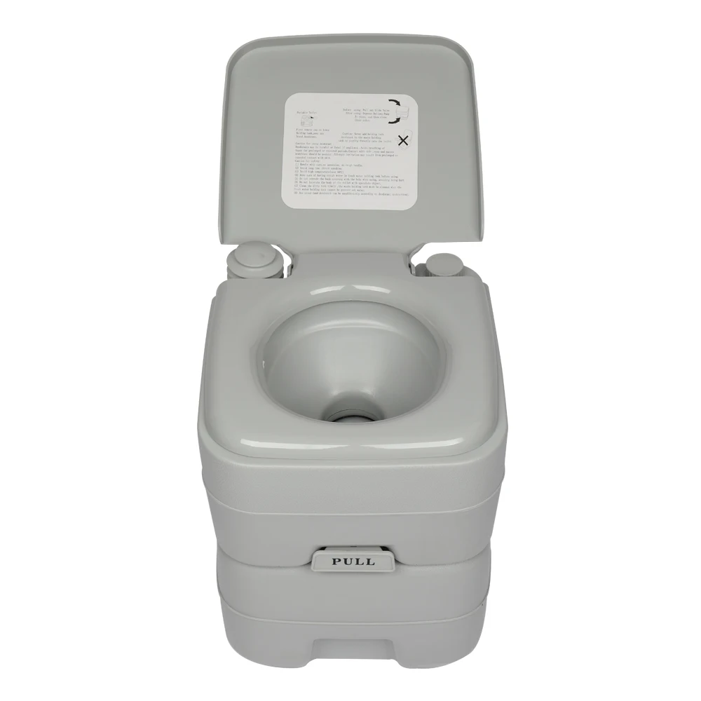 

20L Camping Toilet Portable Removable Flush Toilet with Double Outlet Outdoor Squatting Elderly Toilet Stool Pregnant Movable
