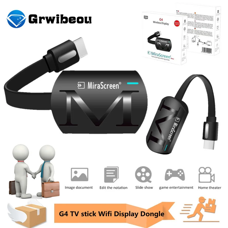 G4 TV stick Wifi Display Receiver DLNA Miracast Airplay Mirror Screen HDMI-compatible Android IOS Mirascreen Dongle