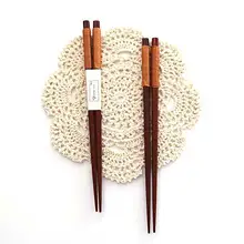1 пара Япония/Китай многоразовая посуда для еды Чоп палочки натуральный сделанный вручную из массива дерева ручка палочки для еды посуда палочки для еды