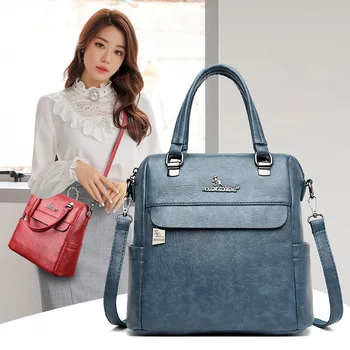 

Large Capacity PU Leather Women Shoulder Bag Pure Color Square Handbags Retro Simple Crossbody Bags Teenager Casual Travel Sac