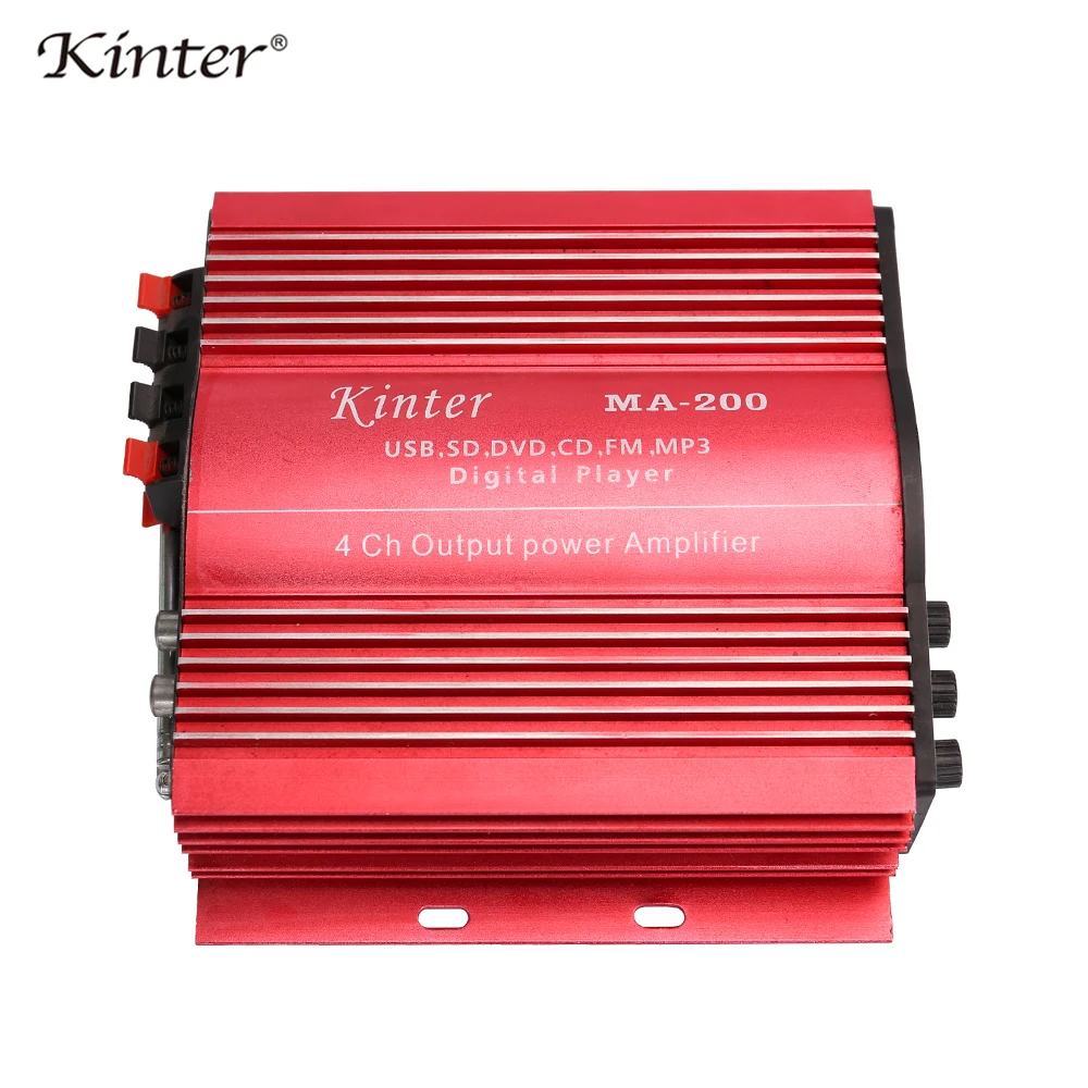 Kinter MA 200 аудио усилитель 4 0 канала DC12V 30 Вт предложение USB SD FM MP3 вход питания 5A