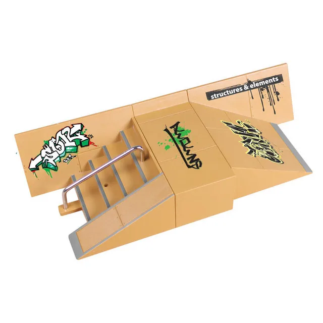 Mini Alloy Finger Skating Board Venue Combination Toys Children Skateboard Ramp Track Educational Toy Set For Boy Birthday Gifts 3
