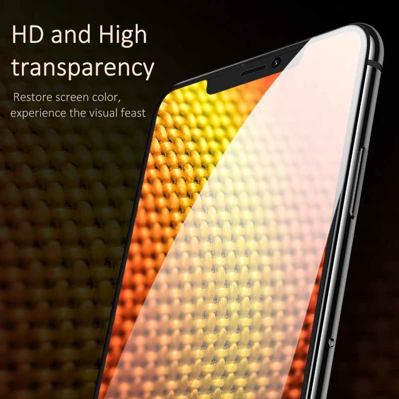 USAMS полное покрытие закаленное стекло для iPhone 11 pro 6 6s 7 8 X XS Max XR защита экрана стекло пленка Мягкий край углеродное волокно край