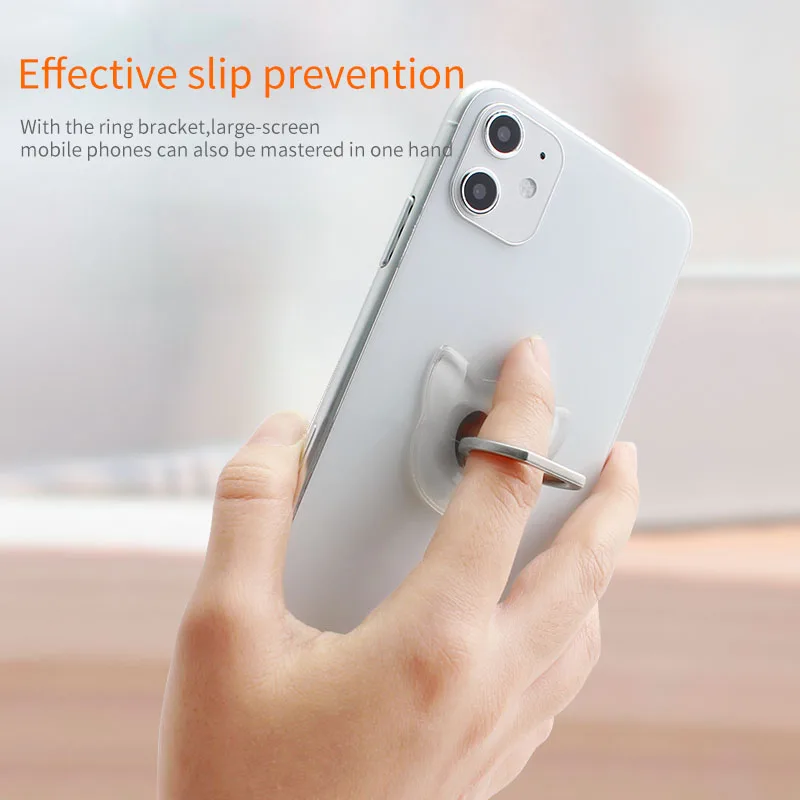 Universal Finger Ring Smartphone Stand Holder - 360° Rotating Phone Grip & Car Mount
