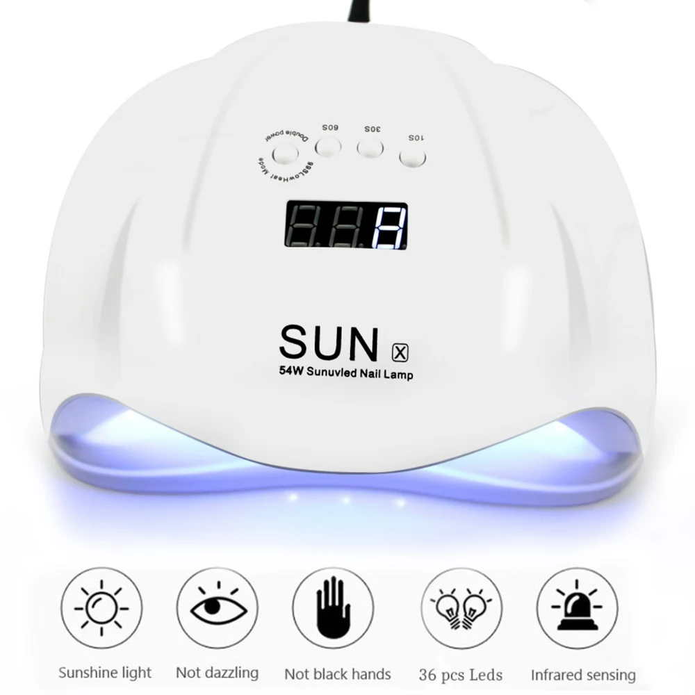 Pro 72W UV Lamp LED Nail Lamp High Power For Nails All Gel Polish Nail Dryer Auto Sensor Sun Led Light Nail Art Manicure Tools