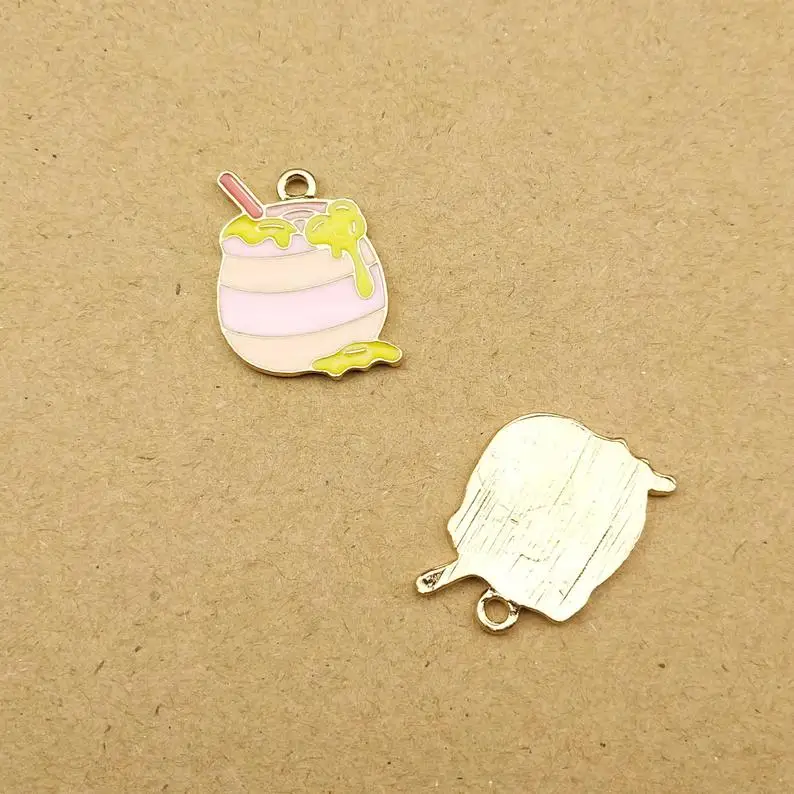 10pcs16x21mm эмаль пчелиный мед Шарм для изготовления ювелирных изделий серьги кулон Модные подвески