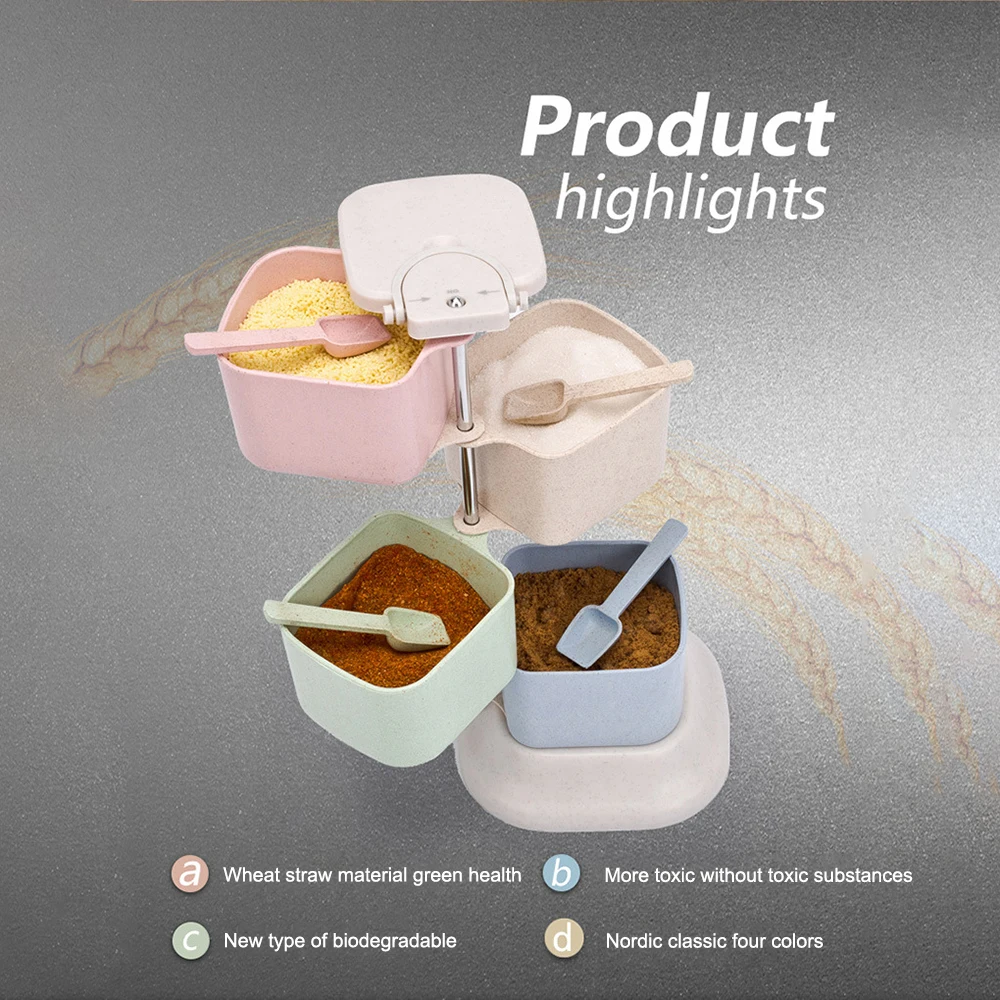 Коробка для приправ Вращающаяся база коробка для приправ четыре сетки кухонная утварь приправа горшок комбинированный костюм кухонный держатель приправа коробка