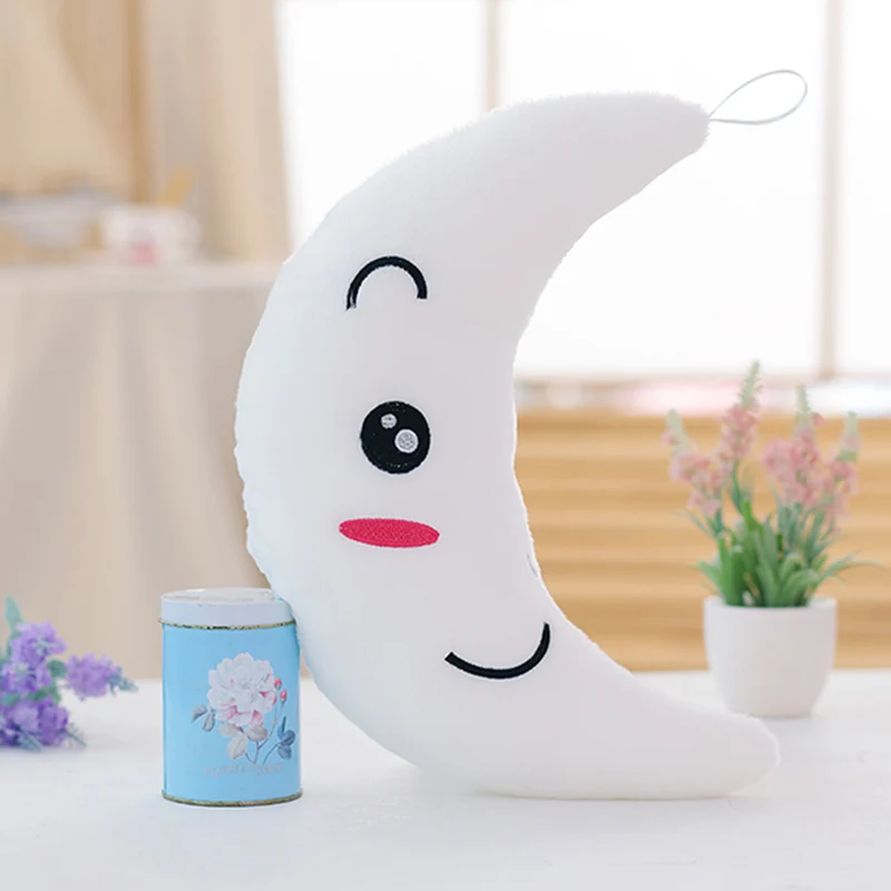White Moon 34CM Creative Toy Luminous Pillow Girls Led Cushion Toys Kids Colorful Plush Light Gift Stuffed Soft Glowing Children For Stars - Цвет: White Moon