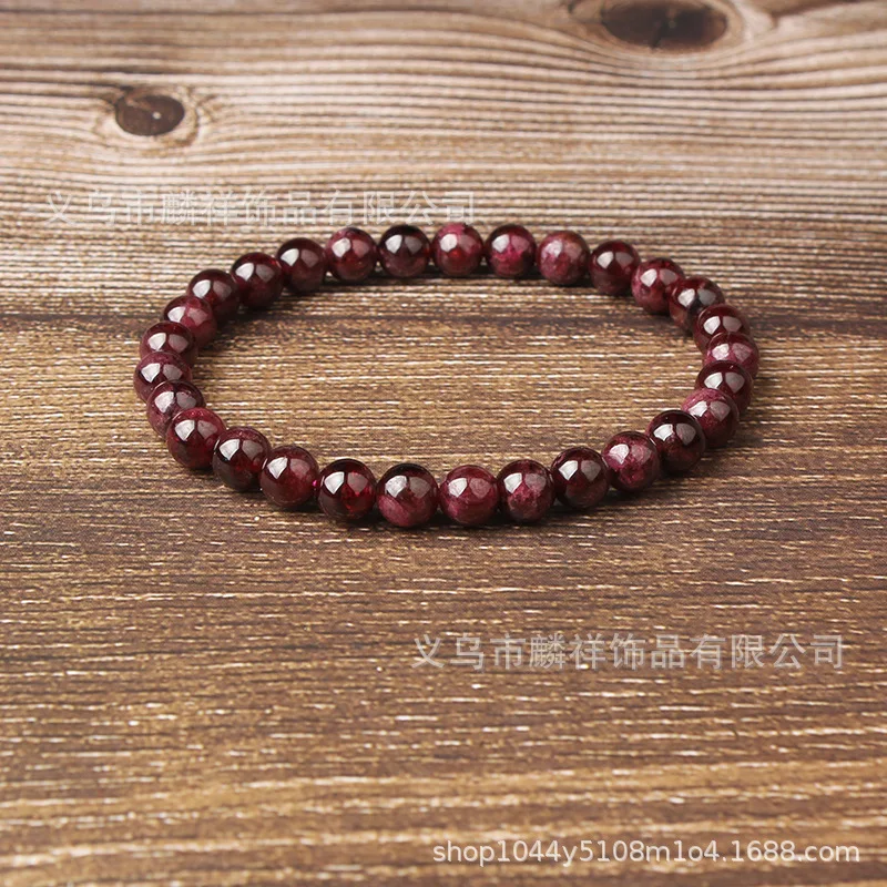 

Natural Crystal Genuine Product Single Loop Garnet Bracelets Wine Red Garnet Bracelets Beads round Color Gorgeous