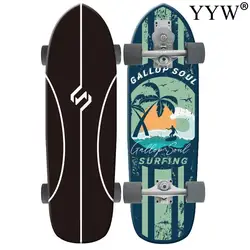 Maple 32 Inch S7 Surf Skateboard Complete Outdoor Skate Board 4 Wheel Land Surf Smooth For Abec-9 Adult Alumium Alloy Trucks Men