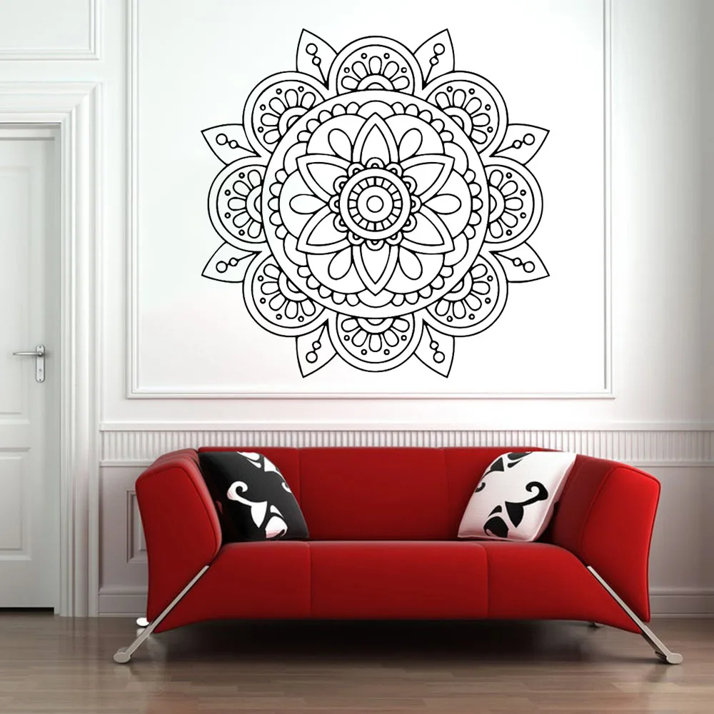 Mandala Wall Decals Bedroom Decor Accessories Religion Flower Vinyl