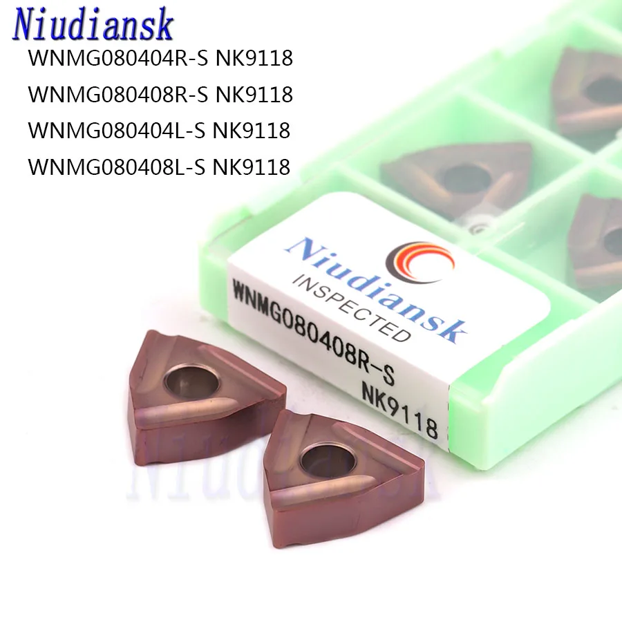 

10pcs WNMG080404R-S WNMG080408R-S WNMG080404L-S WNMG080408L-S NK9118 Carbide Insert CNC Metal Lathe Stainless Steel Turning Tool