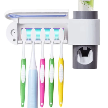 

3 In 1 Multifunctional Ultraviolet Toothbrush Disinfection Sterilizer Toothbrush Rack Shelf UV Disinfector Toothpaste Squeezers