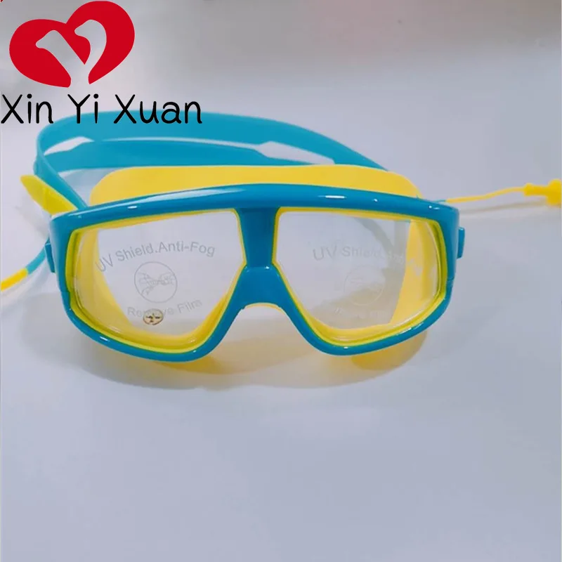 

CHILDREN'S Swimming Goggles One-piece Earplug Large Frame Goggles Silica Gel Environmentally Friendly Eye Protection Glasses Swi