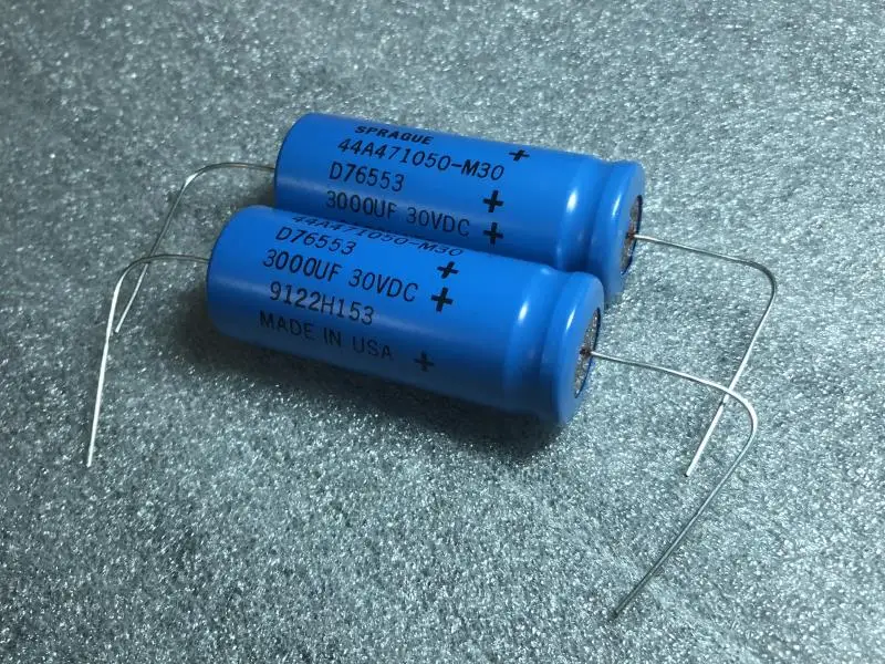 

2pcs US SPRAGUE D76553 based Sibi red head fever electrolytic capacitors 3000UF 30V free shipping