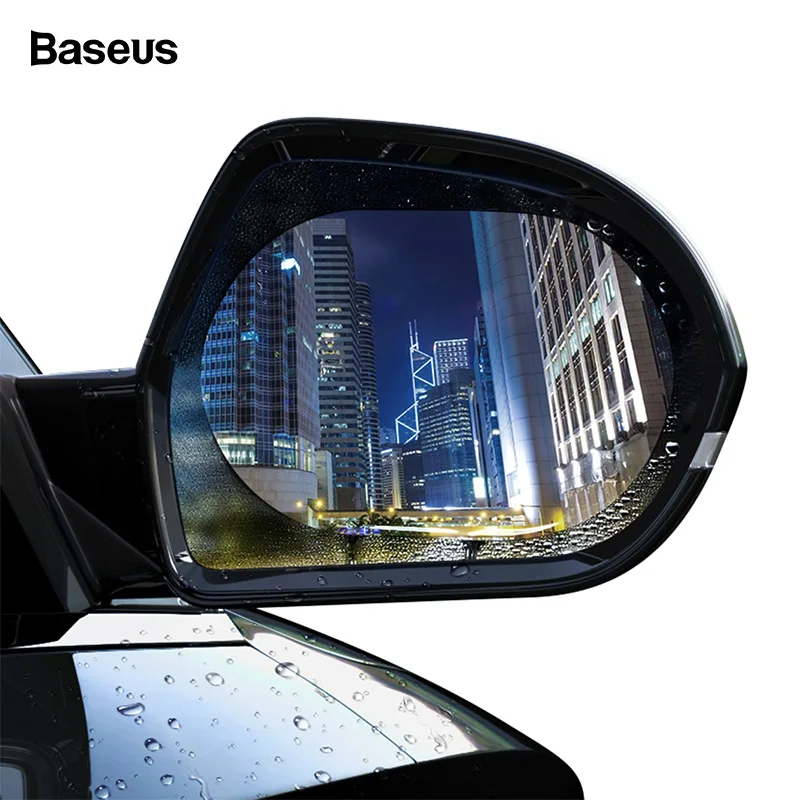 

Baseus 2 Pcs Car Rearview Mirror Rainproof Film 0.15mm Clear Rear View Mirror Anti Fog Protective Films Window Foils Car Sticker
