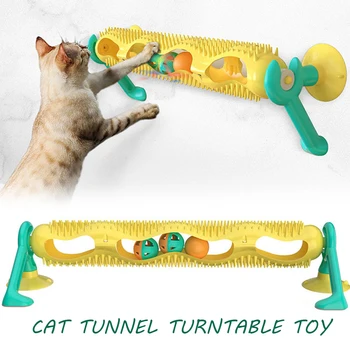 

Cat Tunnel Turntable Toy Interactive Toys with Catnip Ball Cats Scratching Tickle Pet Ball Toys Cat Supplies