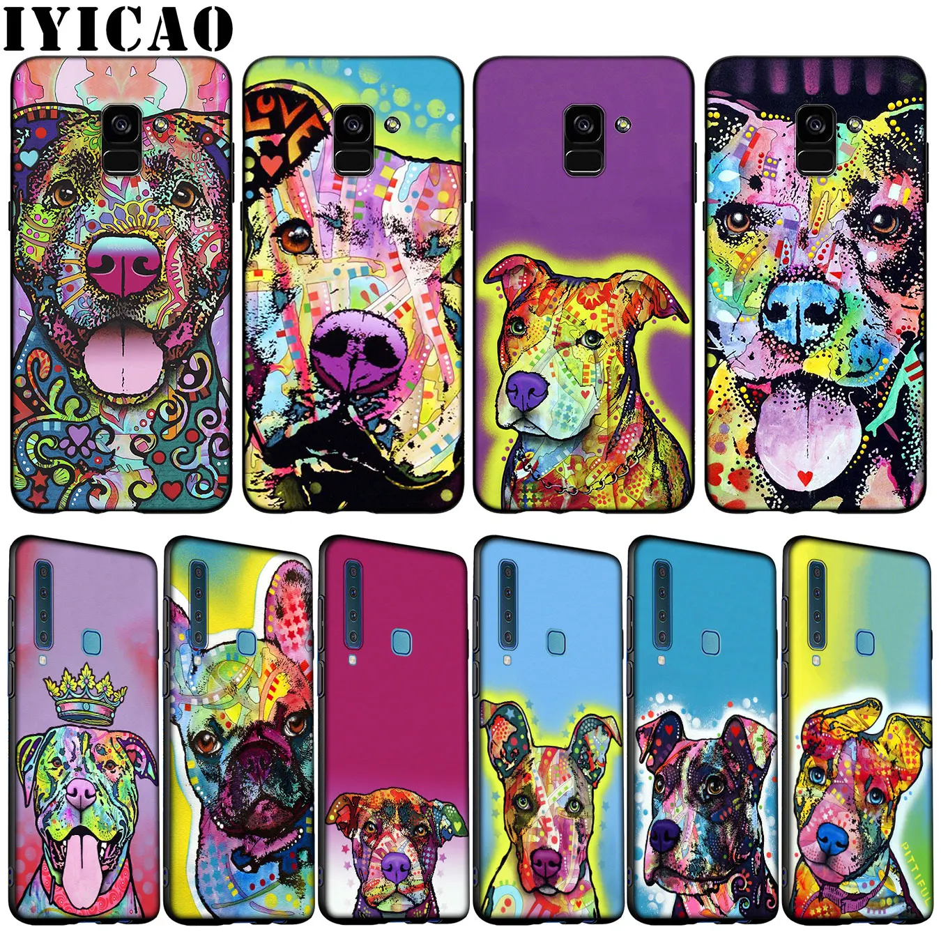 Cute Pitbull Dogs Pop Art Soft Phone Case for Samsung Galaxy A51 A71 A81 A91 A41 A21 A11 A01 A2 Core J8 J7 J4 J6 Plus Prime 2018 | Мобильные