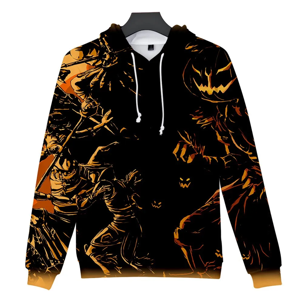 

Women Halloween Horror Print Party Long Sleeve Casual Short Sweatshirt Tops Pullover Hooded Sweatshirts Tops sudaderas Y829