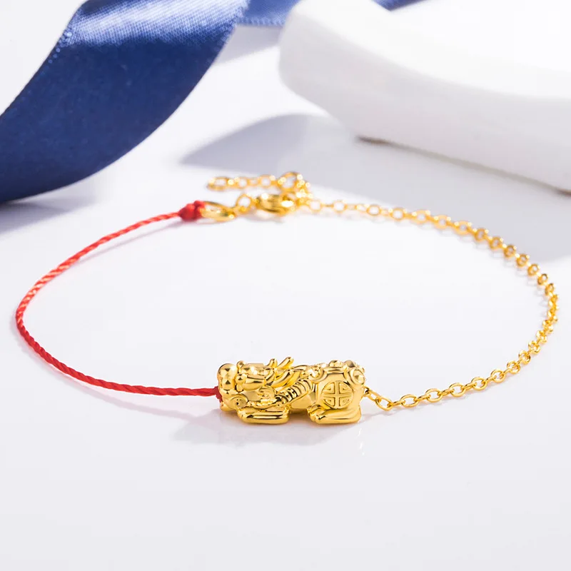 

Bracelets for Women Bracelet of Red String Half Rope the Year of Life Bangles Yellow Gold Bracelet Hand Chain Fine Jewelry