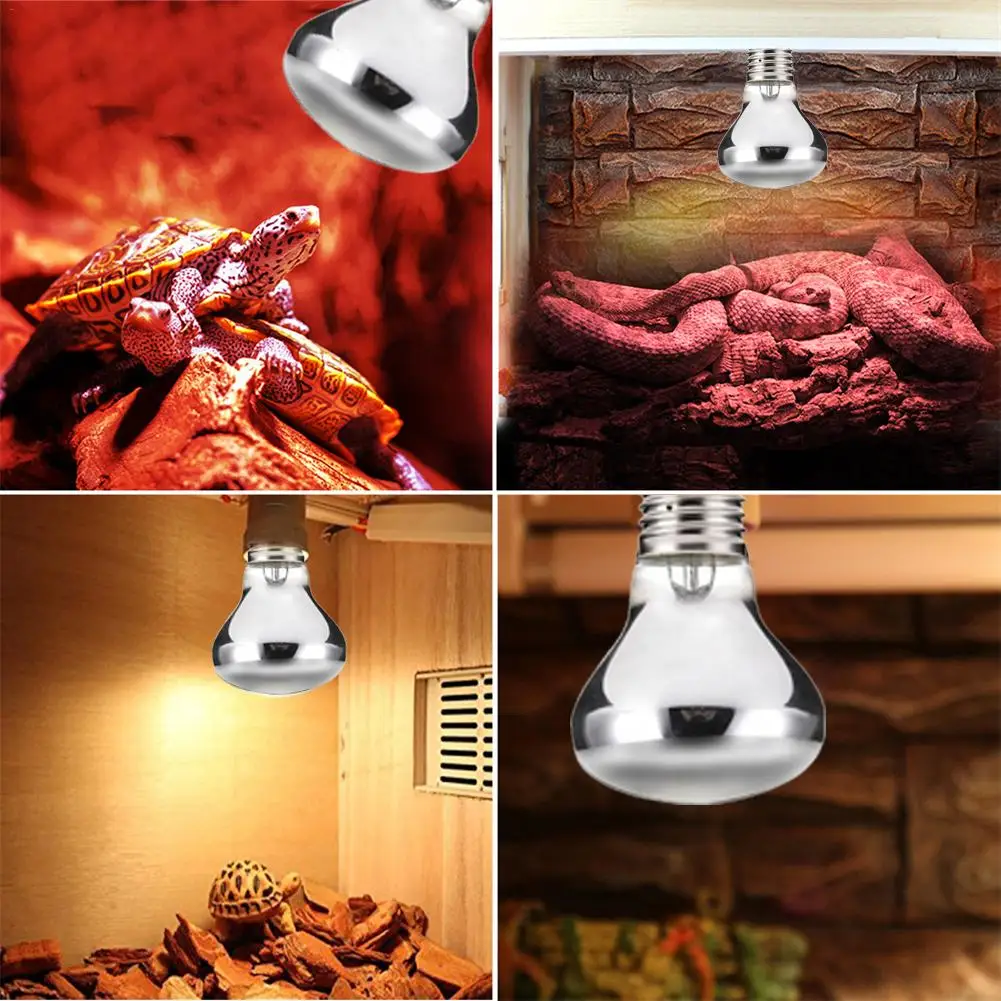 50W/100W Pet Heating Lamp Amphibian Amphibian Snake Lamp Heat Reptile Bulb Light E27 Reptile Pet Heat Emitter Bulb