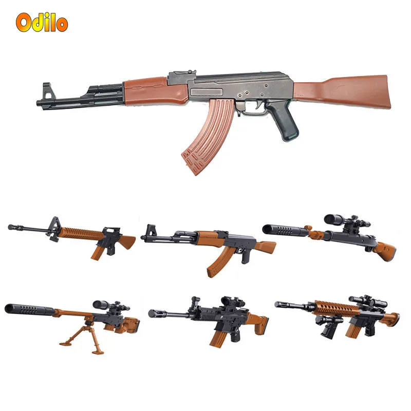 6 шт./компл. Горячая игра DIY строительные блоки игрушки пистолет 98 к AWM пушки