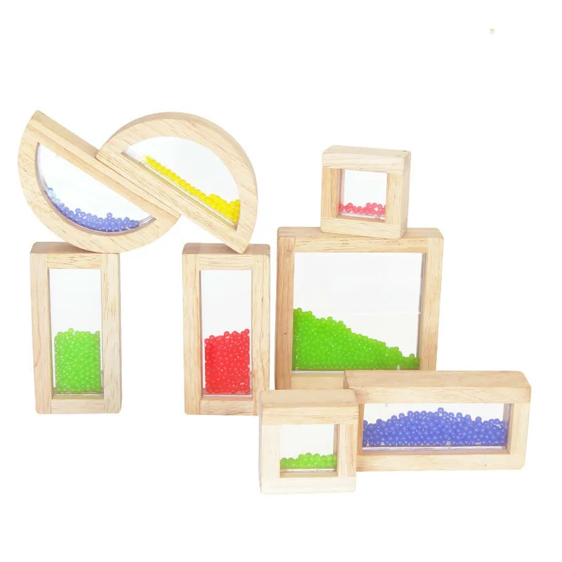 

8pcs Children's toy sensory building blocks colorful Shape color perception wooden toys early educational toys