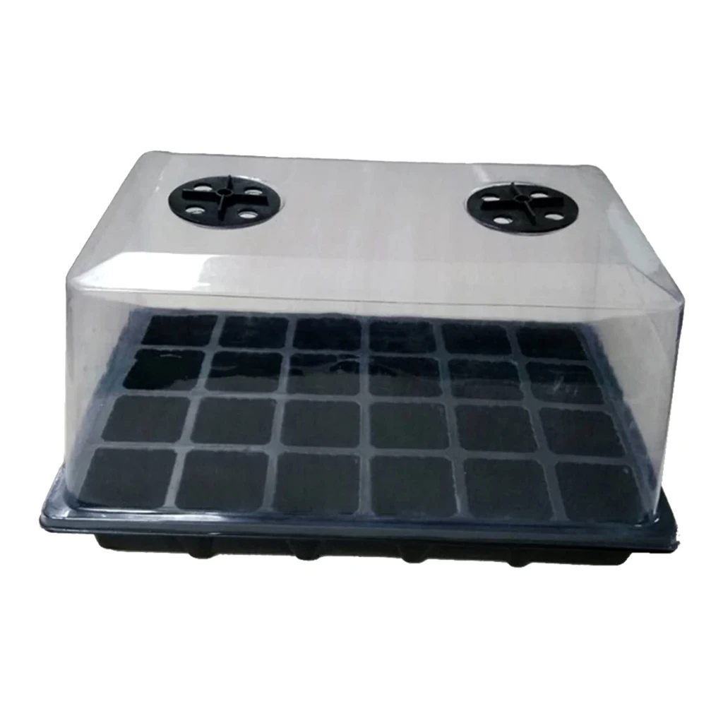 24 Cells Plastic Seed Starter Pots Seed Germination Tray Garden Supplies 24 Cells Plastic Seed Starter Pots Seed Germination Tray Garden Supplies