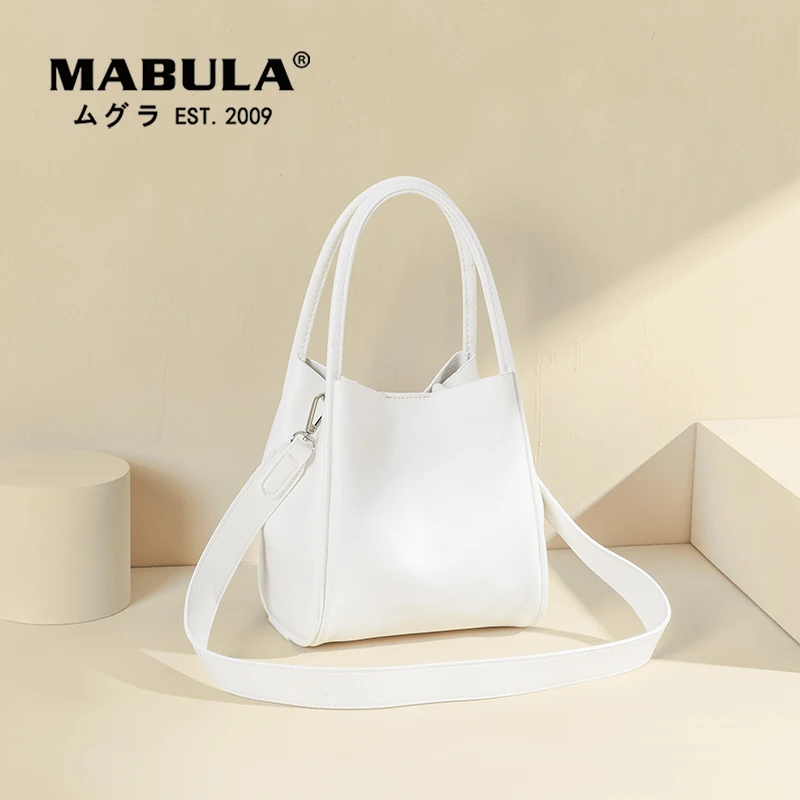 MABULA High Quality Soft Leather Top Handbags For Women Casual Small Shoulder Cross Body Bags Female Fashion Messenger Bag
