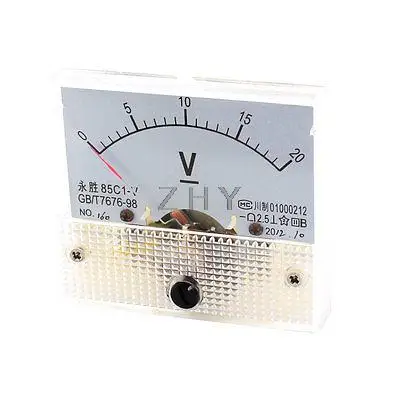 

Class 2.5 DC 0-20V Range Analog Voltage Voltmeter Panel Meter 85C1